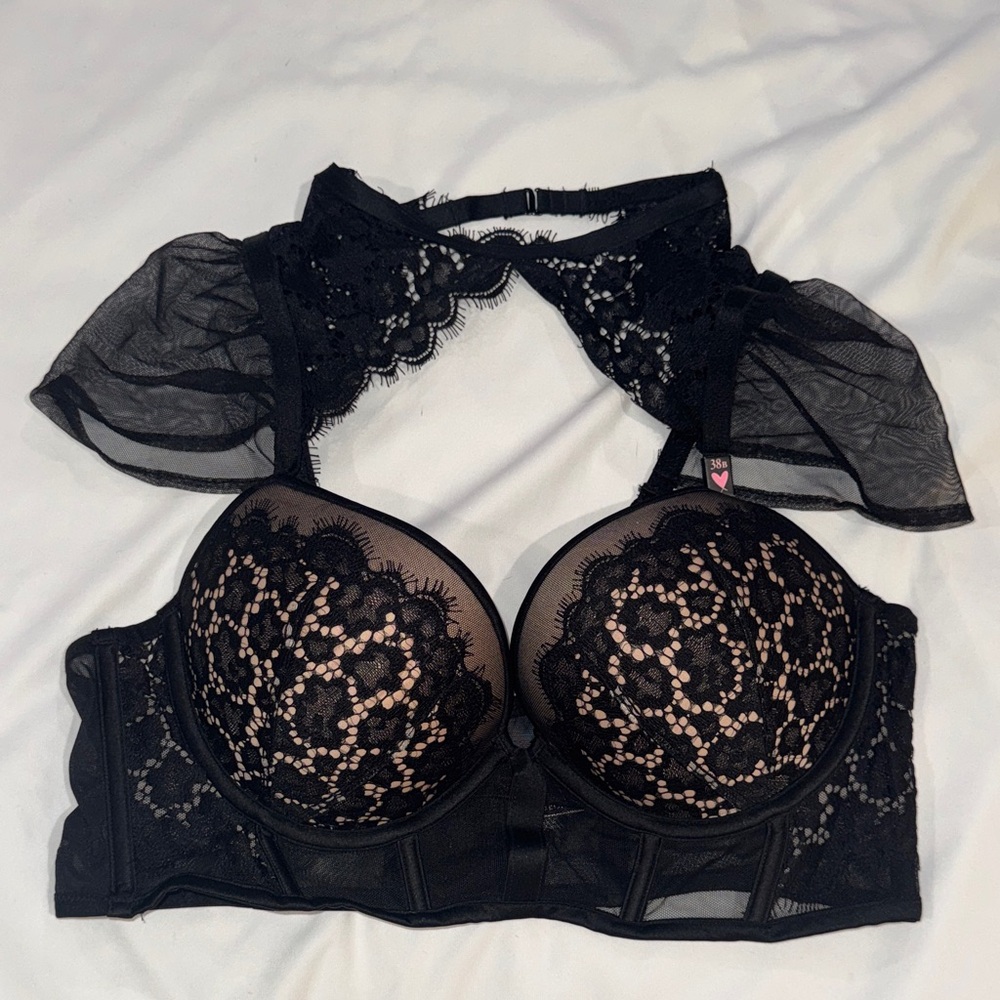 Victoria Secret Black Lace Bra Size 38B